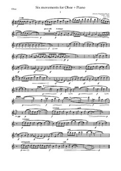 Six Movements for Oboe and Piano
